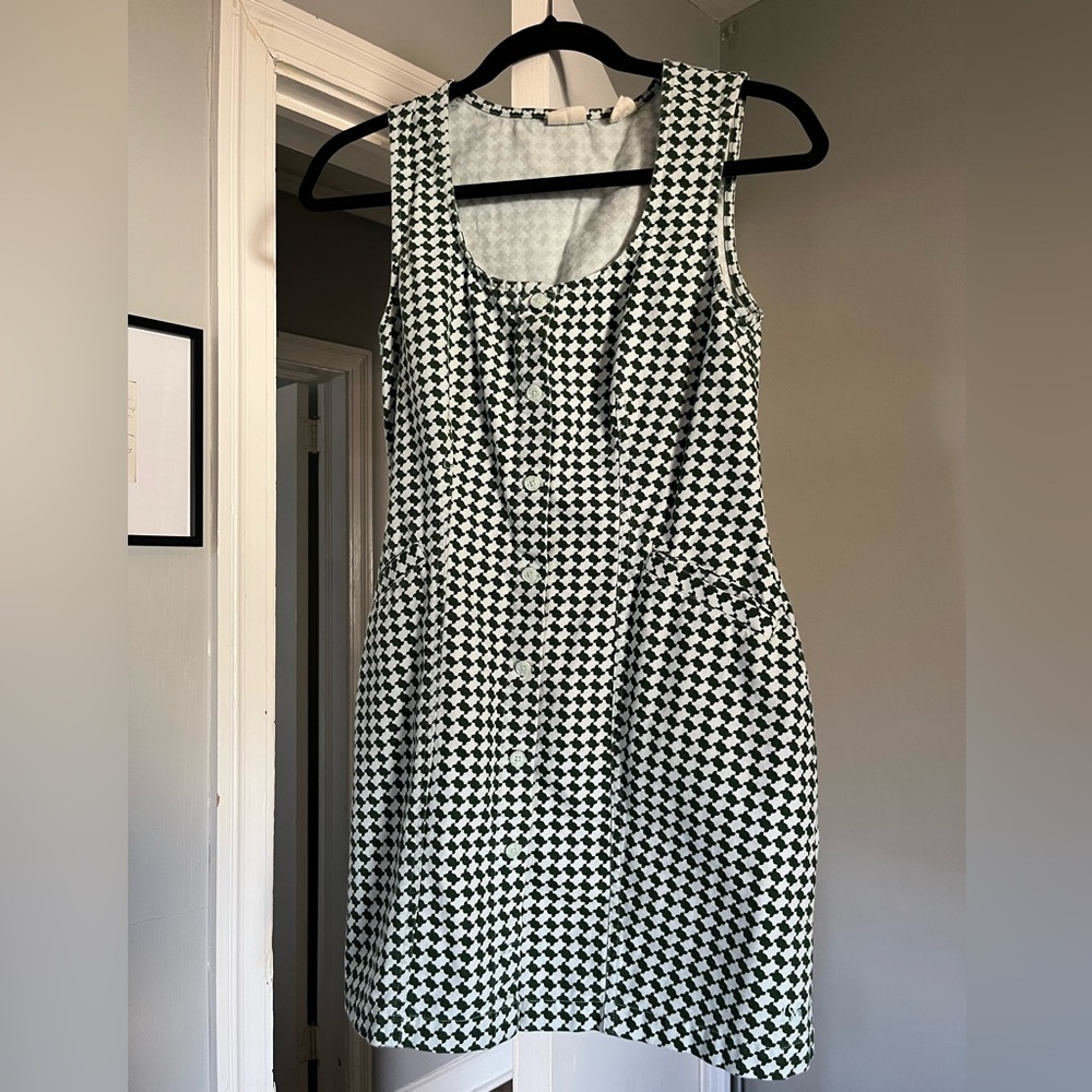 Levi’s light blue and green patterned button down dress